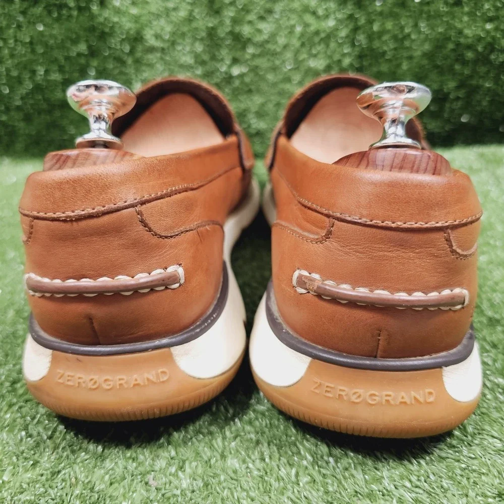 Cole Haan Zerogrand Brown Leather Slip On Penny Loafers Mens Size 10 M
